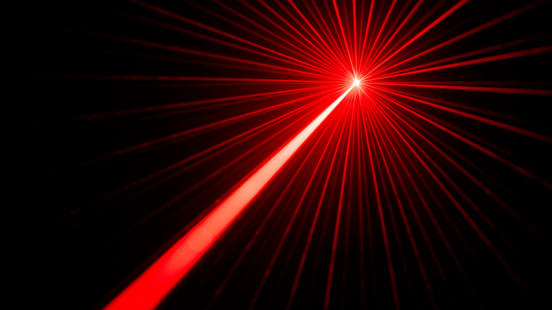 A red laser beam