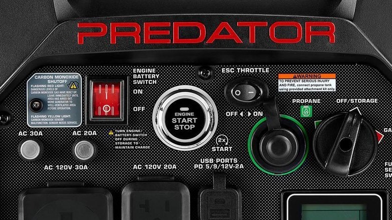 Predator generator control panel