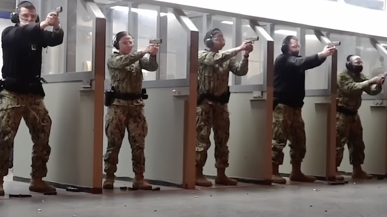 Sailors on pistol range