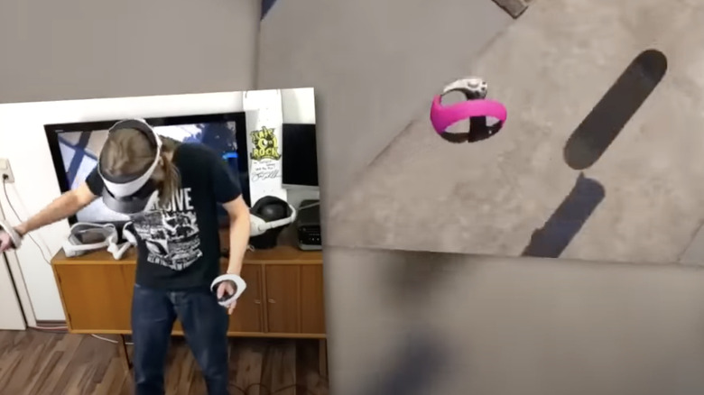 man playing VR Skater