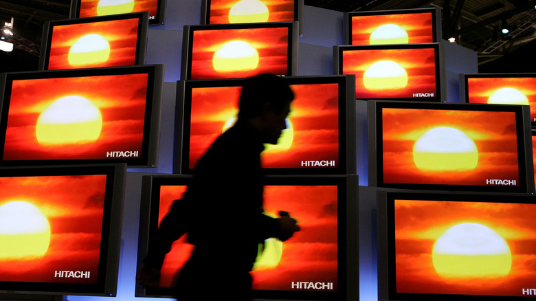 Hitachi TVs on display in Las Vegas