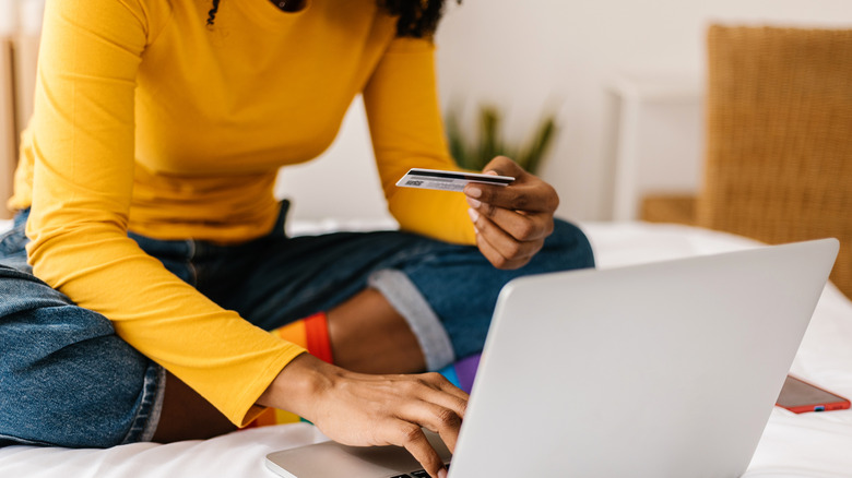 Woman making a purchase online