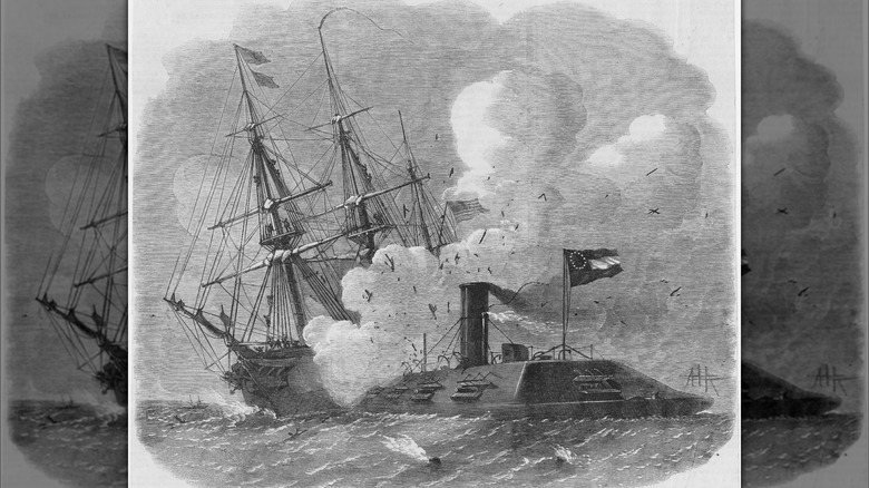 CSS Virginia sinks USS Cumberland