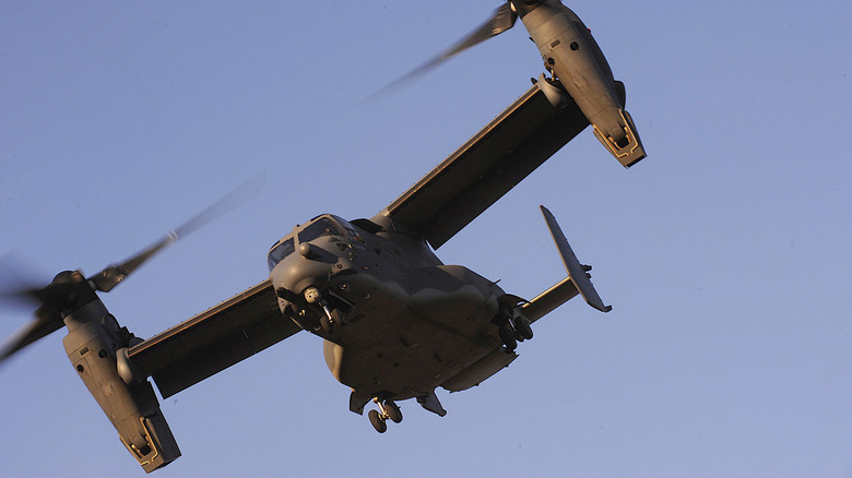 V-22 Osprey aircraft flying in the air