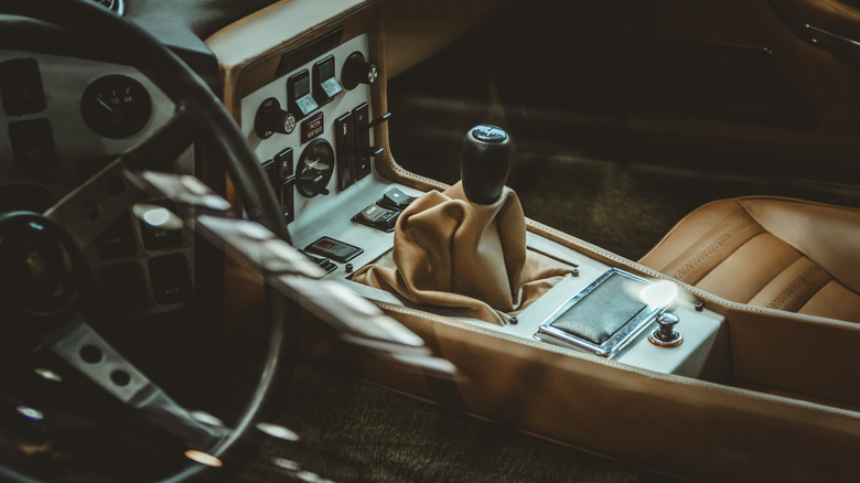 leather interiors in a manual car 