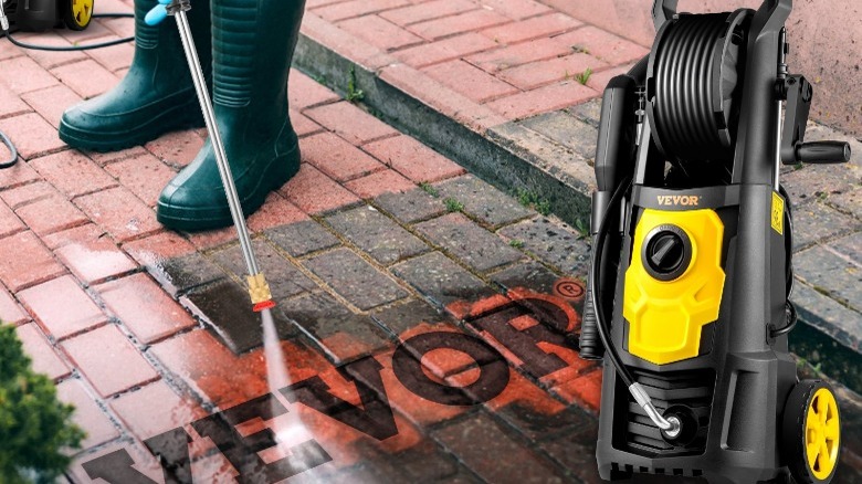 Vevor pressure washer on pavement