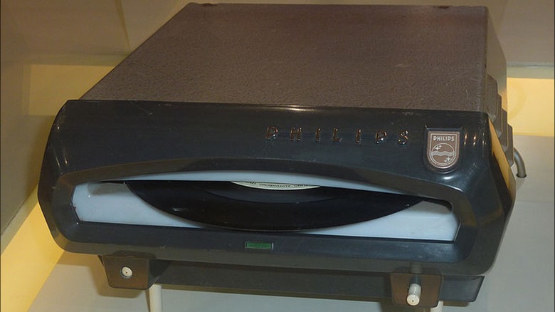 Philips Auto Mignon in-car record player on display