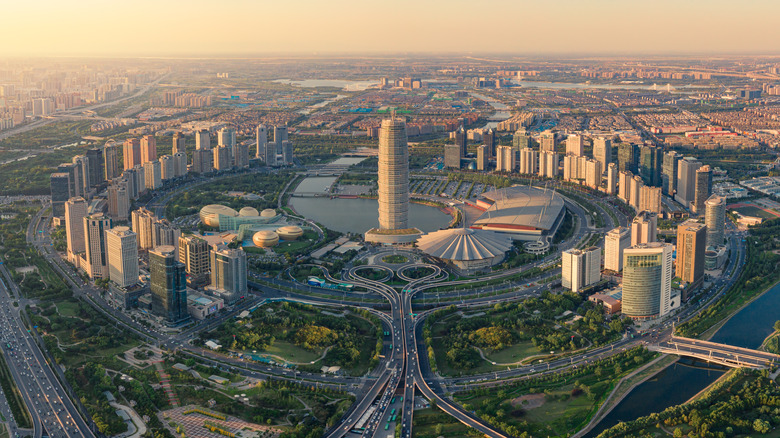 Aerial view of Zhengzhou