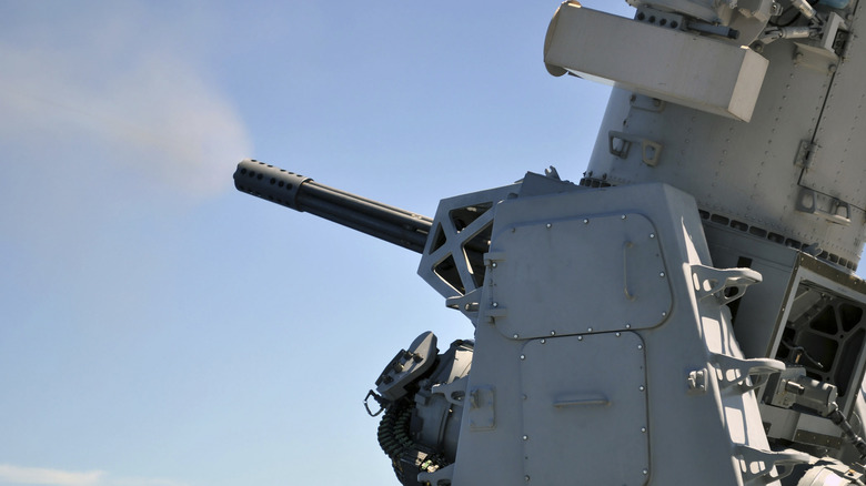  MK-15 Phalanx CIWS firing closeup