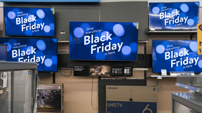 TVs on sale at a Walmart