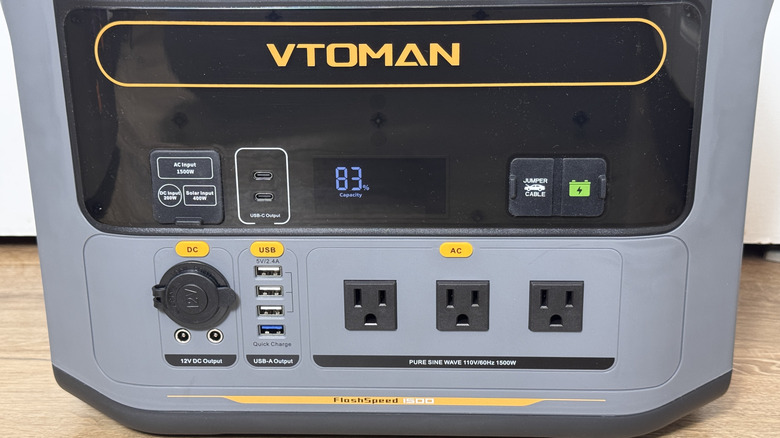 All of the front ports on the VTOMAN FlashSpeed 1500.