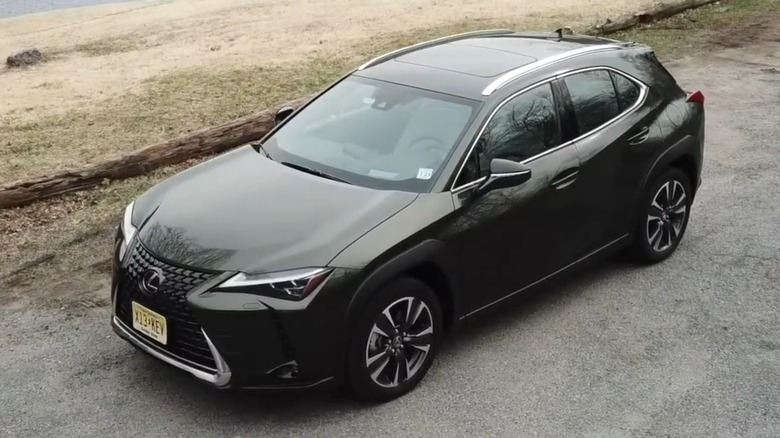 A black 2019 Lexus UX 200 parked outside