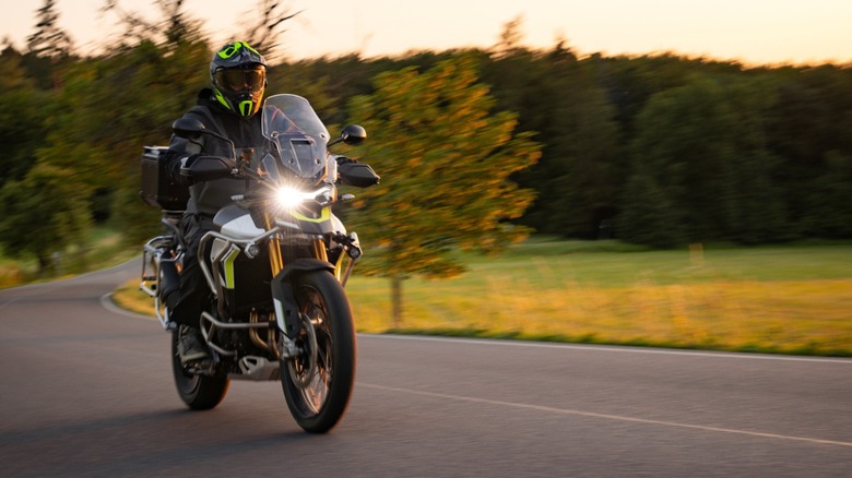 motorcycle rider on highway