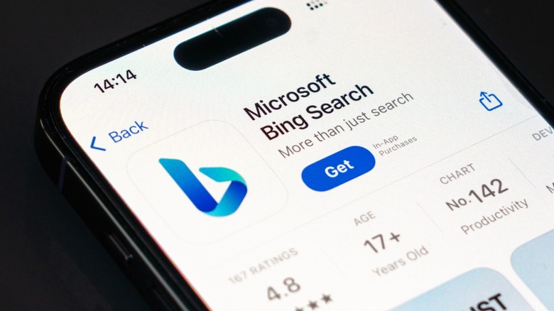 Bing download page on App Store