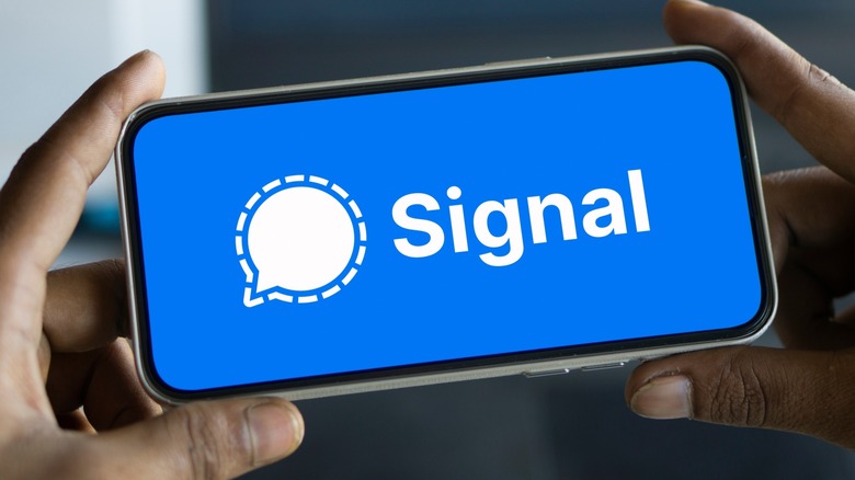 Signal app logo displayed on smartphone