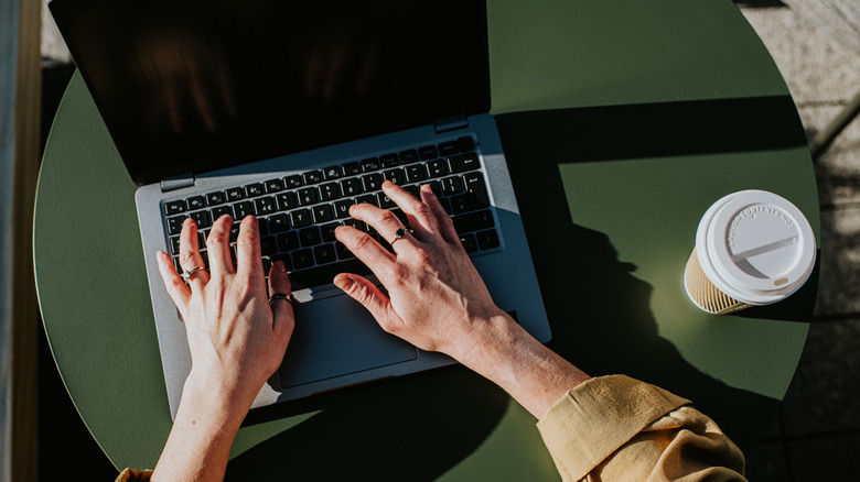 person using a laptop