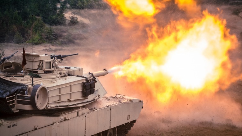 M1 tank firing its main cannon