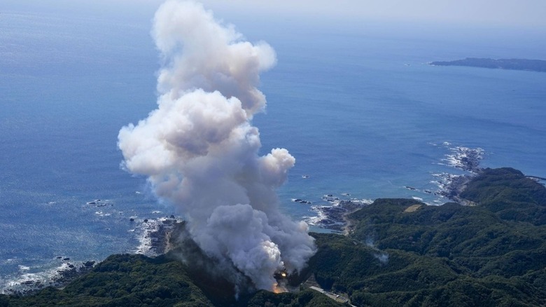 Aerial shot of smoke from Kairos crash