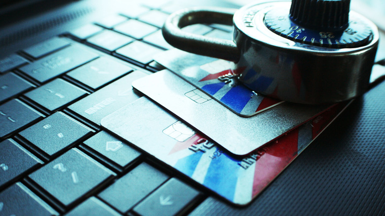 Credit cards lock keyboard