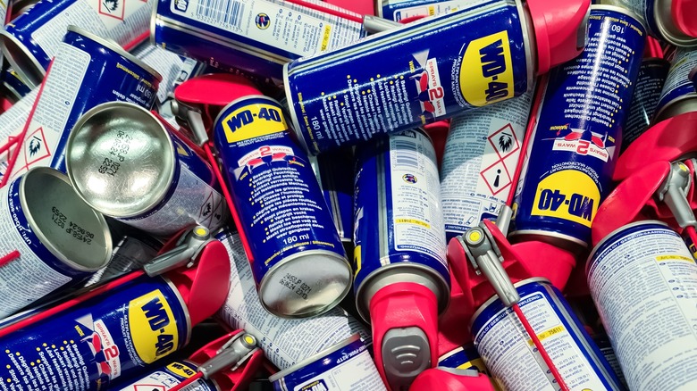 WD-40 cans in pile