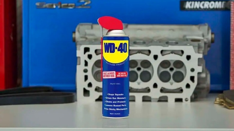 WD-40 can on table