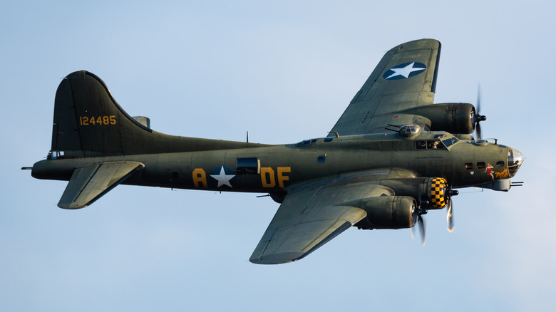 a B-17 in flight