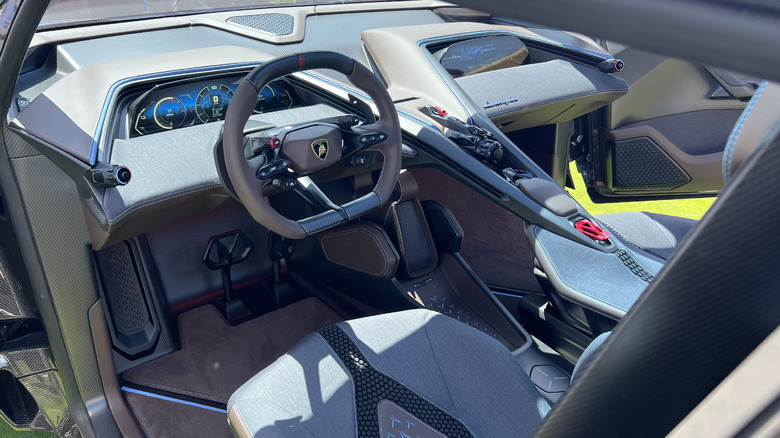 Lamborghini Lanzador Concept Car at Pebble Beach dash and steering wheel