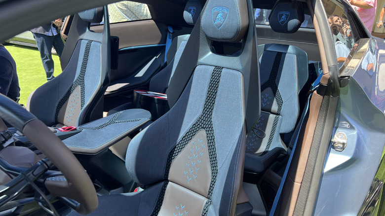 Lamborghini Lanzador Concept Car at Pebble Beach seats in cockpit