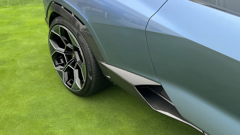 Lamborghini Lanzador Concept Car at Pebble Beach rear wheel and aero intake