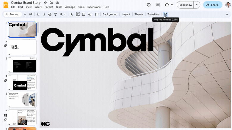 Google Slides help me visualize tool