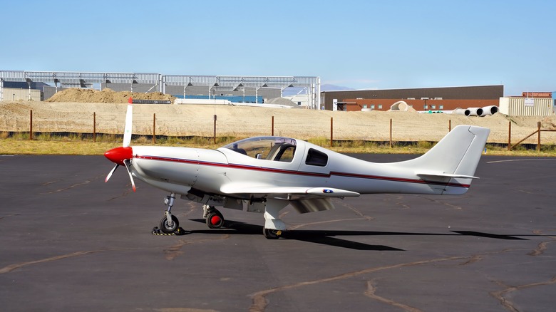 Propellor plane on runway