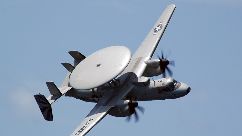 An E-2C Hawkeye flyring