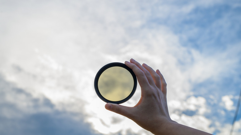 ND filter held up to the sky