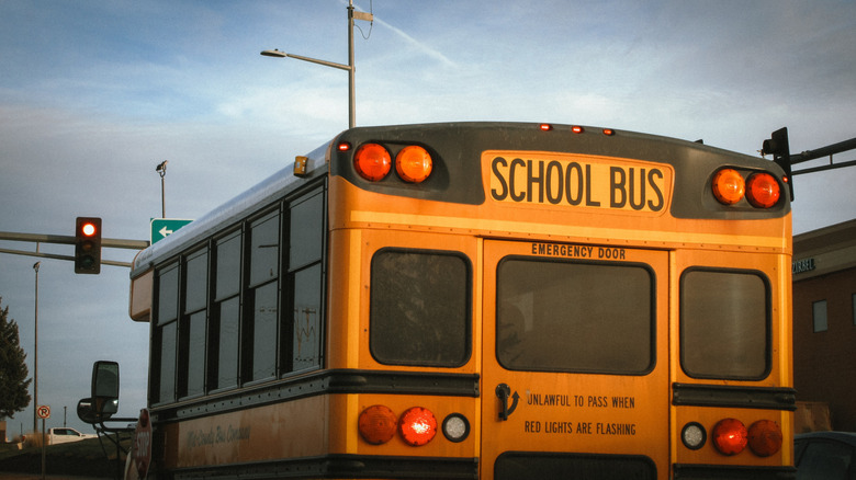 The back of the school bus