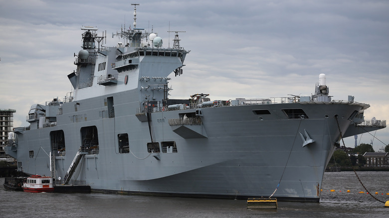 hMS Ocean preparing to dock