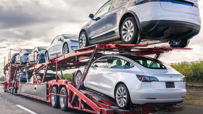 car carrier in transit