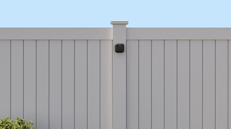 Blink camera installed on fence