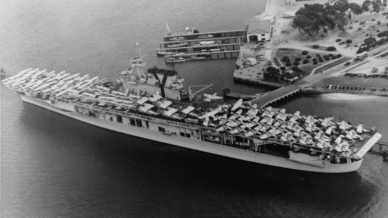 USS Yorktown with aircraft at Naval Air Station North Island