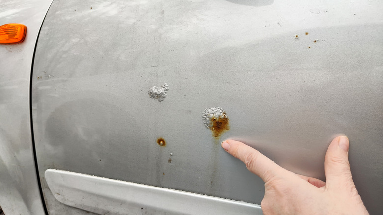 car with rusty stain