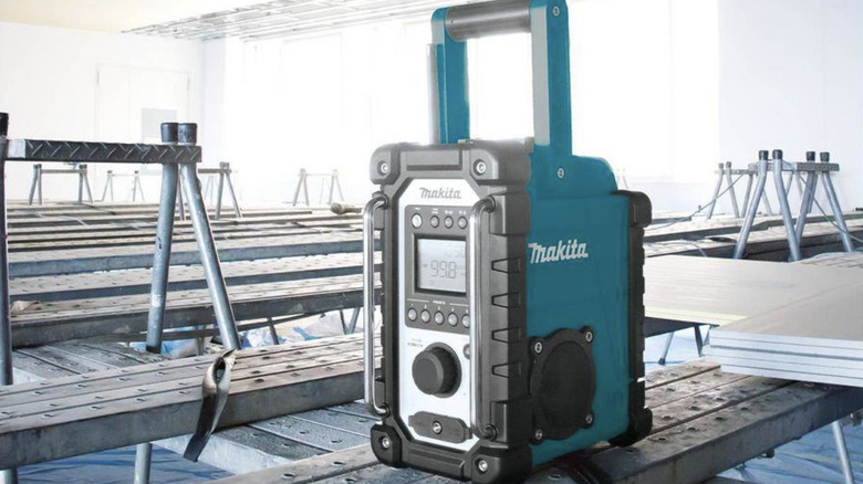 Makita radio at job site