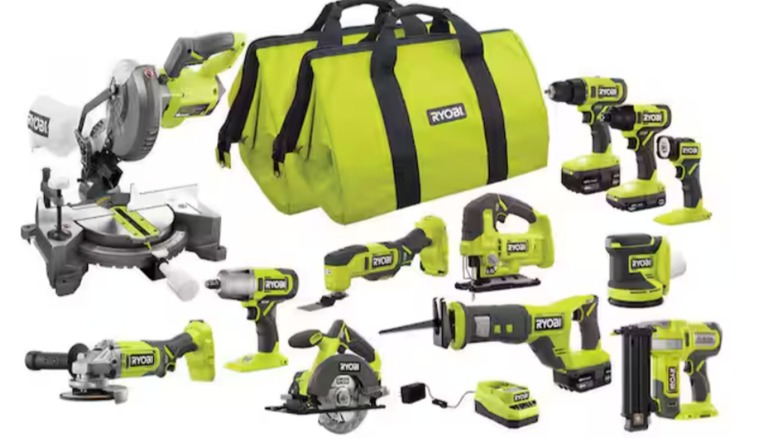 The Ryobi 12-tool combo kit.