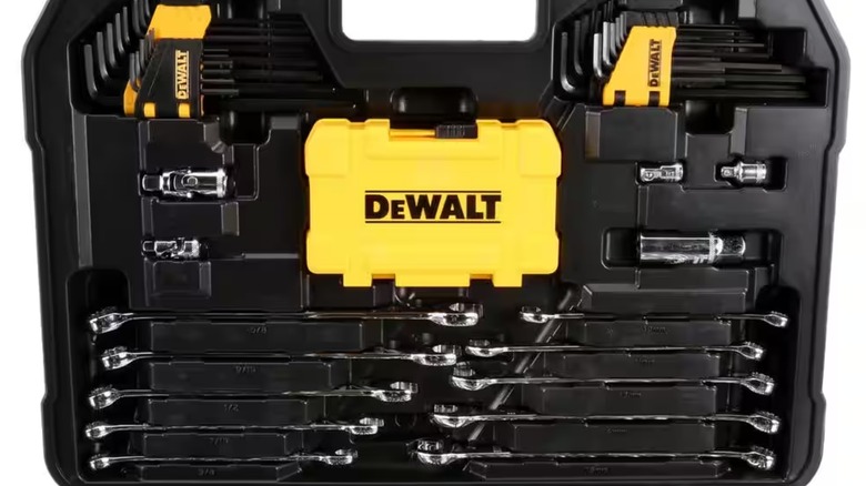 DeWalt 142 piece tool set case top