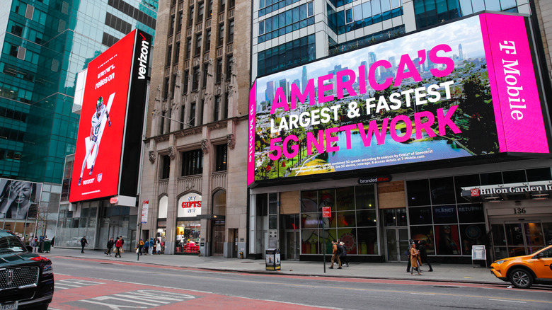 Verizon and T-Mobile digital billboards