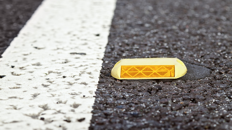 yellow road reflector