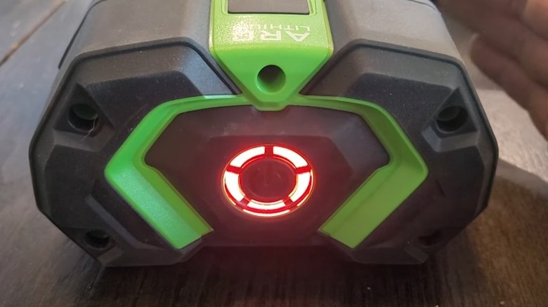 Ego battery pack with red light