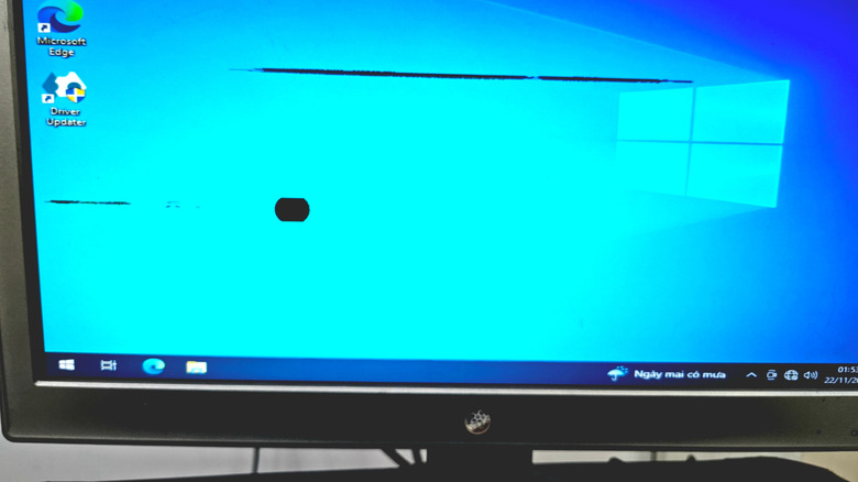 Computer monitor with black pixels