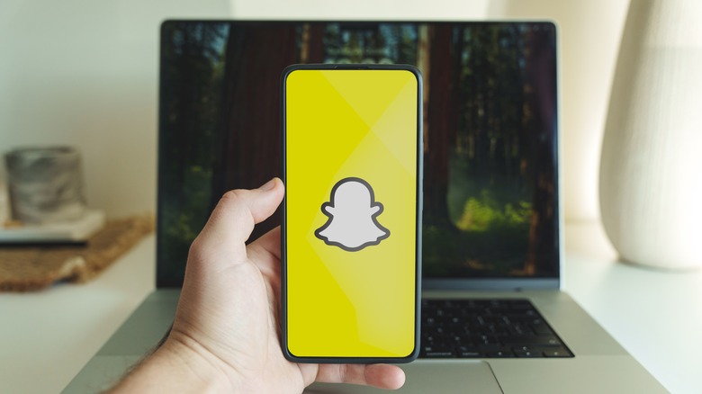 Snapchat app logo on cellphone screen