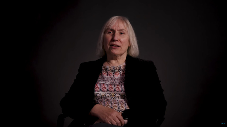 Sophie Wilson, co-inventor of the ARM processor, sits for an interview.