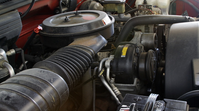 Close up of a car engine