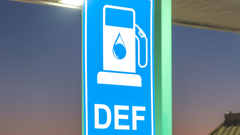 Diesel Exhaust Fluid sign